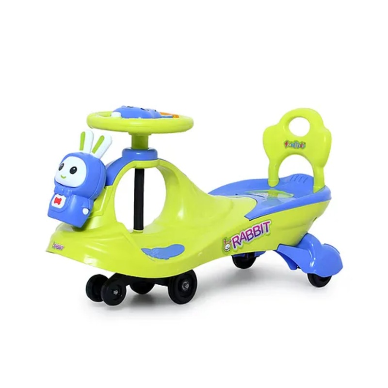 Funride Bunny Swing Car Ride On With Light & Music – Green