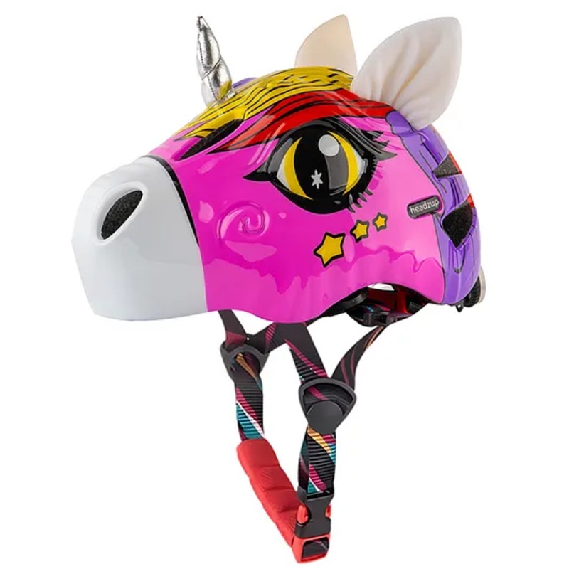 Headzup Rainbow Rider 3D Cycling Skating Helmet | Age 3-12 | Adjustable Size (Pink)
