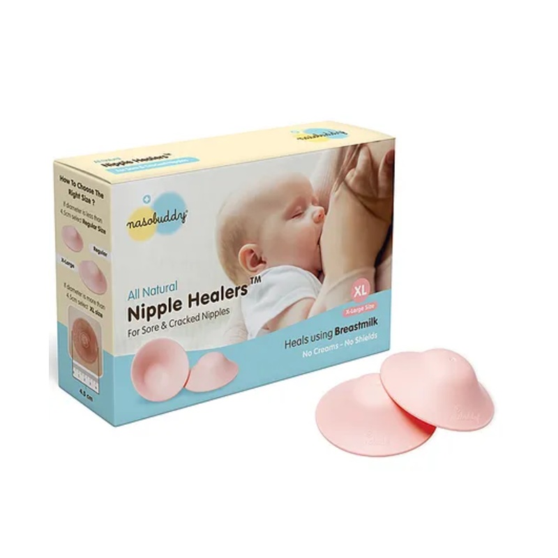 Nasobuddy Nipple Healers for Sore and Cracked Nipples, Heals naturally with breastmilk, No Creams No shields necessary.
