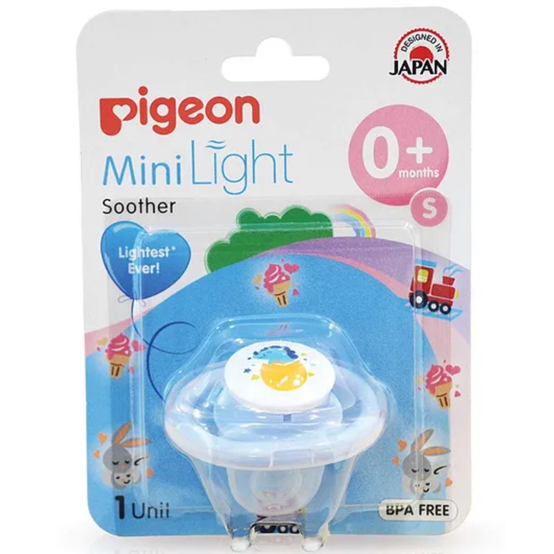 Pigeon Minilight Soother Size Small Dino Egg Print – White