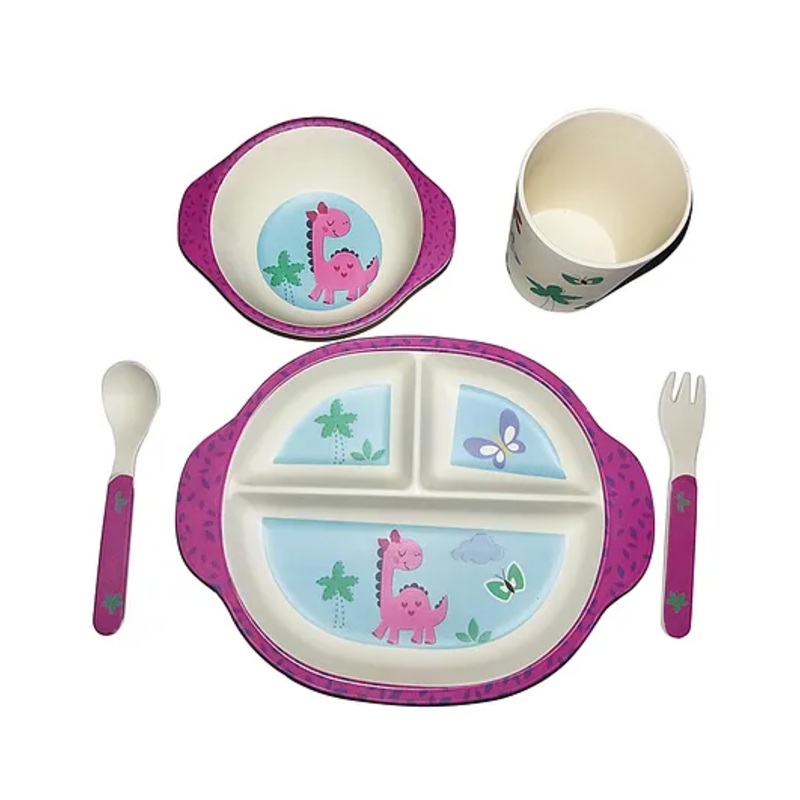 Safe-O-Kid Bamboo Fibre Tableware Set – Pink