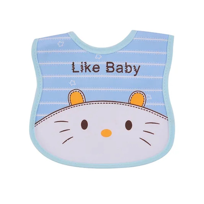Yellow Bee Bib Kitty Print – Blue