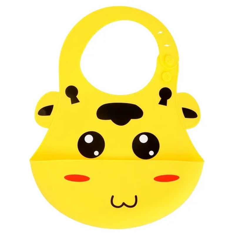 Yellow Bee Yellow Easy Clean Silicone Bib with Crumb Collector – Yellow