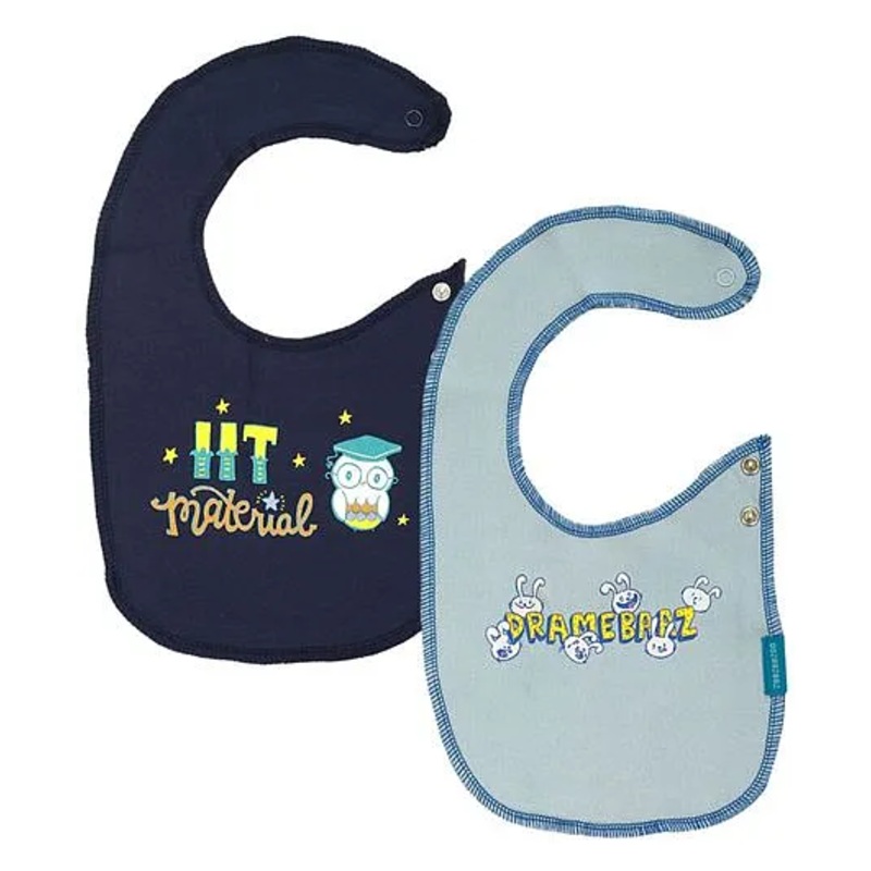 Zeezeezoo Infants Bibs Pack of 2 – Navy Light Blue