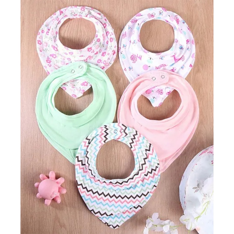 Babyhug Drool Bibs Floral Print Pack of 5 – Multicolor