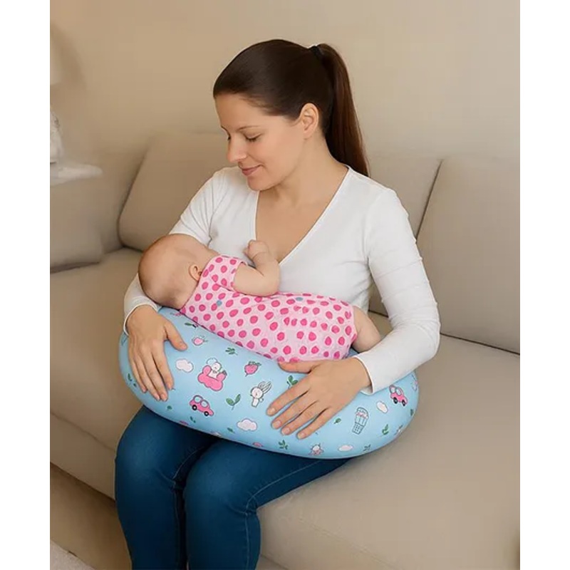 Babyhug Feeding Pillow Bunny Print – Blue