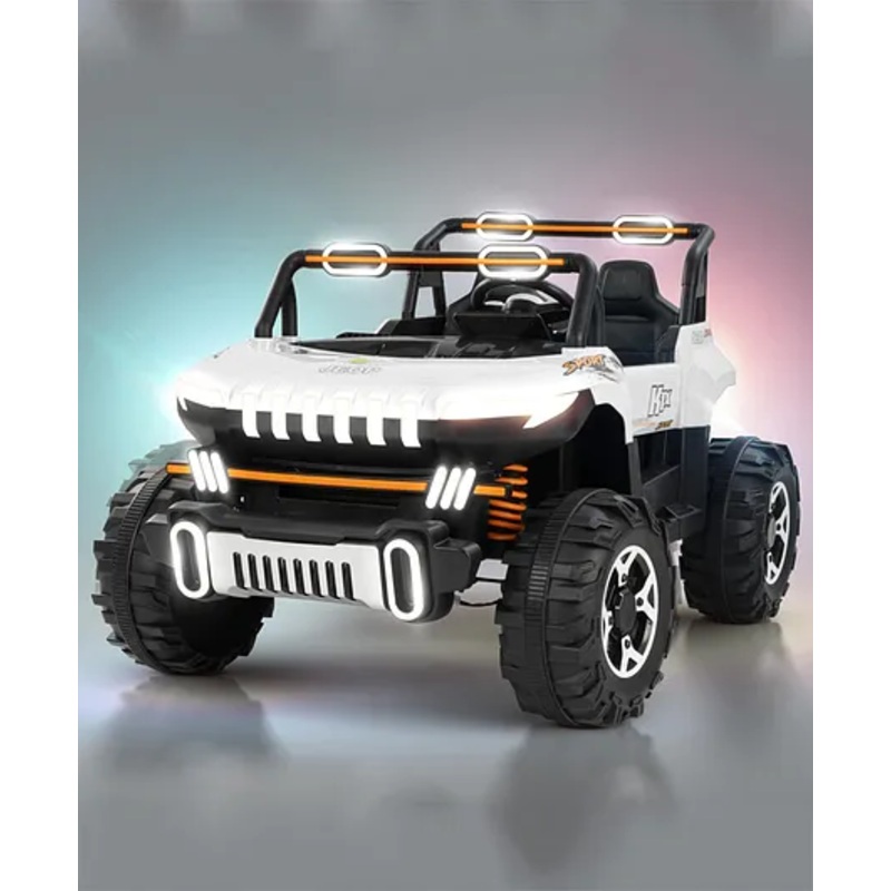Baybee Autobot Rechargeable Battery Operated Jeep for Kids, Ride on Toy Kids Car with Music & Light (White)