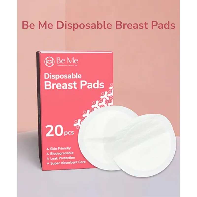 BE ME Skin Friendly| Leakproof & High Absorbent| Ultra Thin, Soft Disposable Maternity Nursing Breast Pad – Pack of 20