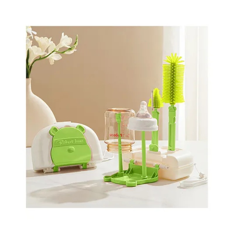 Bembika Baby Bottle Brushes: The Ultimate Bottle Brush Set For Your Baby’S Feeding Bottle Brush And Nipple Cleaner Brush Needs Apple Green-Portable 8-Piece Set