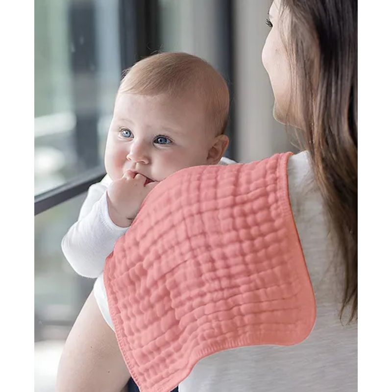 Bembika Baby Burp Cloths for Boys Girls Baby Muslin Burping Cloth – Pink