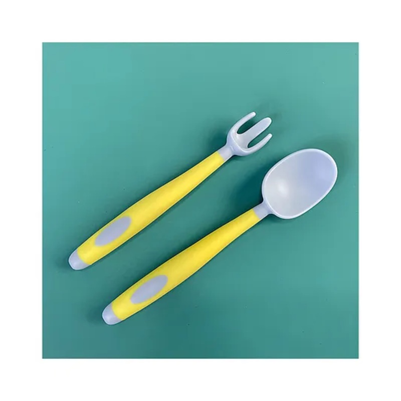 Bembika Baby Training Spoon and Fork Set – Sky Blue & Yellow