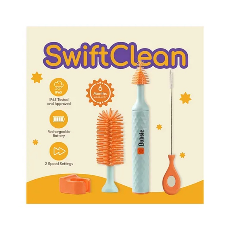 Bubsie Swift Clean Electric Cordless Bottle Brush Set – Green
