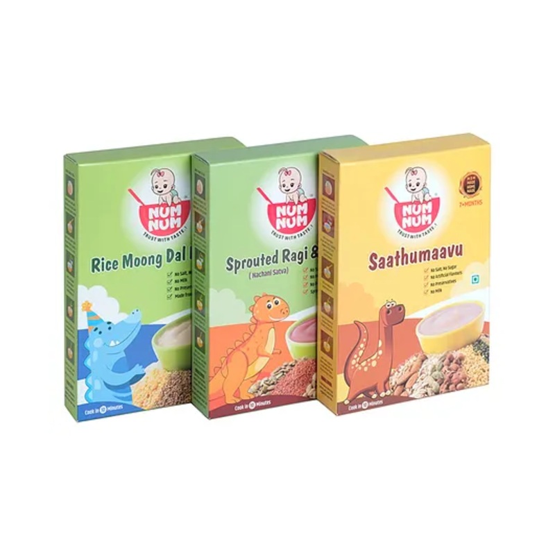 Daily Numnum Organic Multi Grain Combo Pack of 3 – 200 g Each