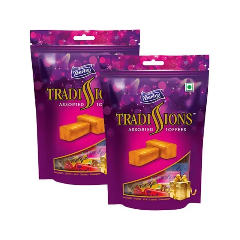 Derby Tradissions Assorted Toffees Standy Pouch Pack of 2 – 700 g Each