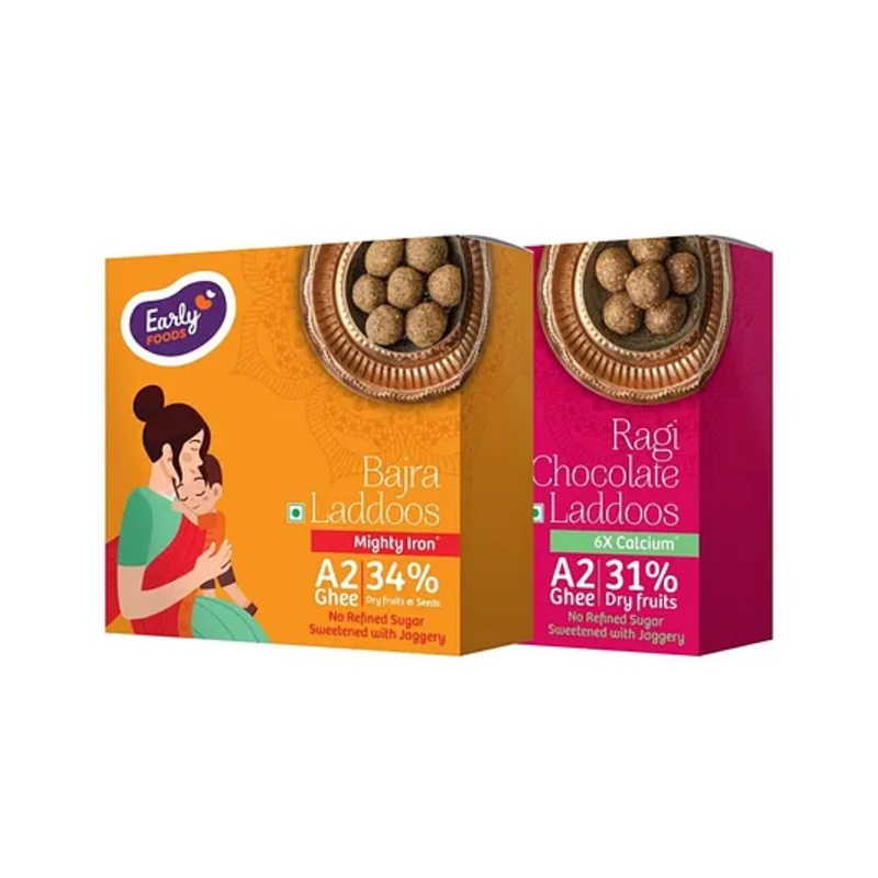 Early Foods Bajra & Ragi Choco Laddoos Pack of 2, 250g Each