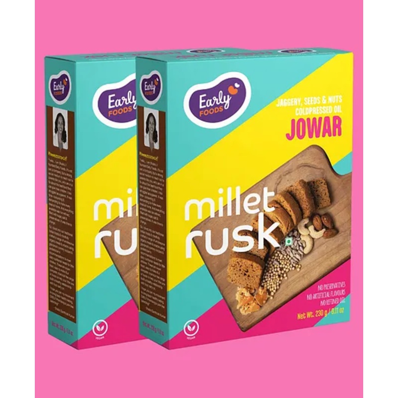 Early Foods Jowar Millet Rusk Pack of 2 – 163 g each