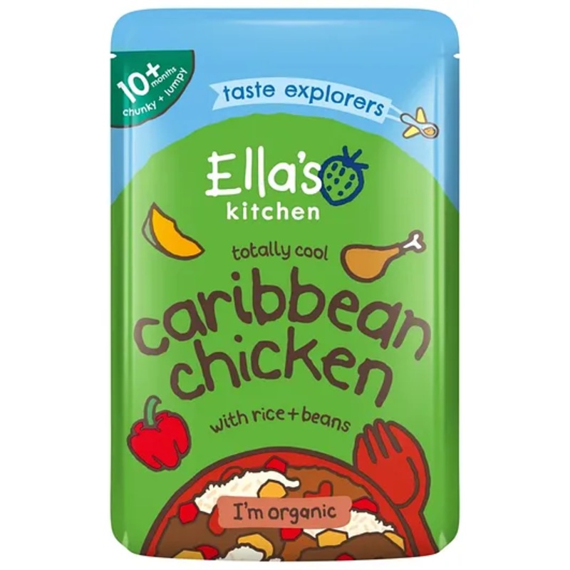 Ella’s Kitchen Organic Baby Food Pouch, Caribbean Chicken with Rice + Beans (10m+) – 190g
