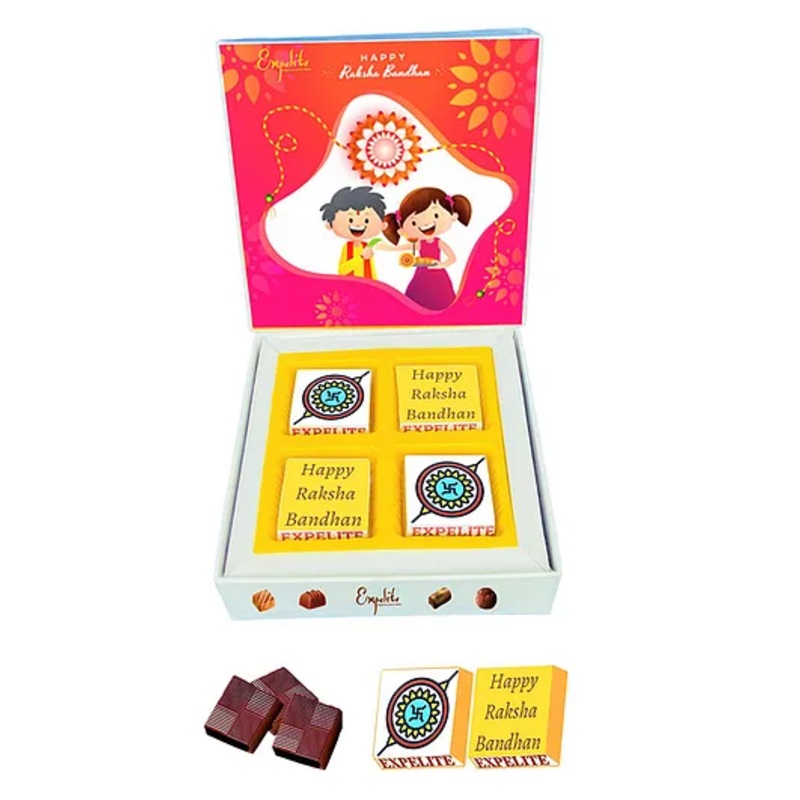 Expelite Special Rakhi Gift  for Brother – 4 pieces Raksha bandhan special Chocolate gifts online