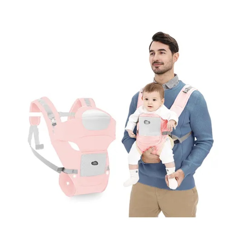 Kids Station Baby Carrier with 6 Carry Positions, Patented Design, Baby Carrier made up of Cotton, Designed for Indian Environment, Adjustable New-Born to Toddler Carrier (Pink, Cuddle Times)