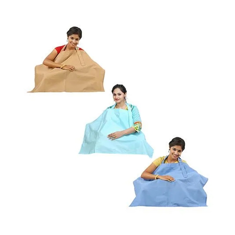 Lulamom Stripe Nursing Cover Beige Sea Green Blue – Pack of 3