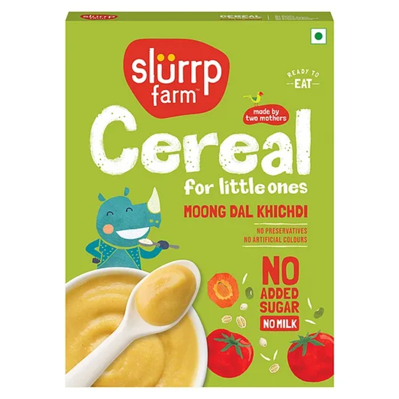 Slurrp Farm Instant No Added Sugar, No Salt, Moong Dal Khichdi Easy To Digest Healthy Cereal – 200 gm