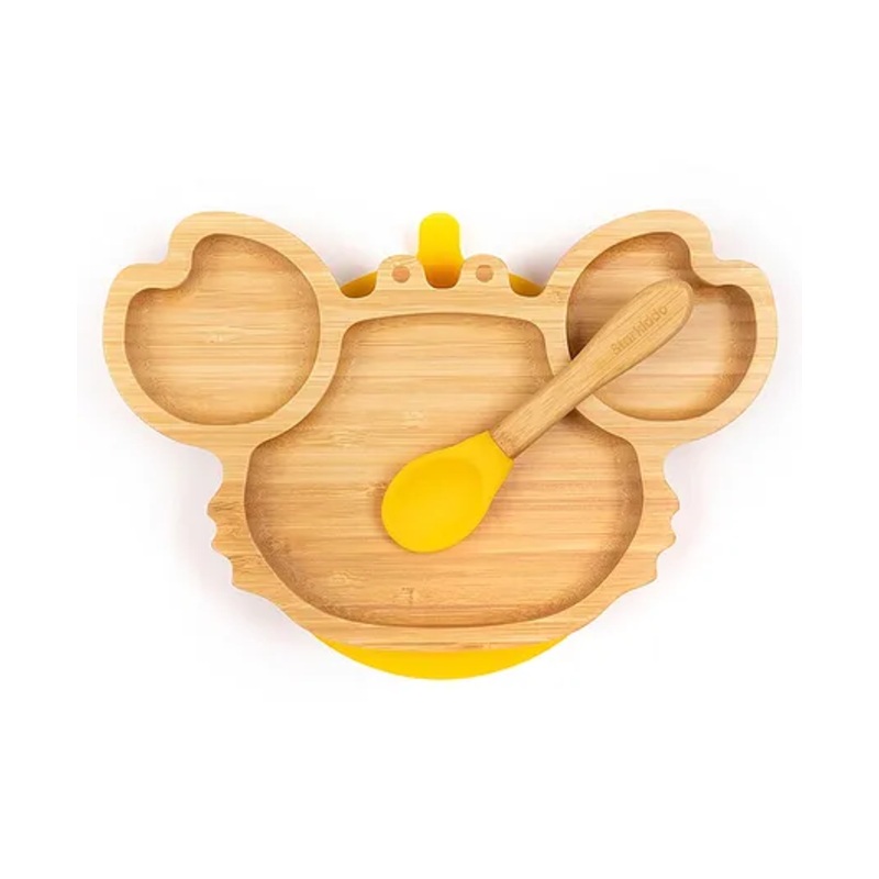 Starkiddo Crab Bamboo Suction Plate and Learning Weaning Set – Yellow