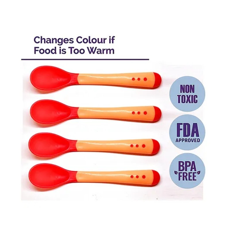 The Little Lookers Temperature Sensing Spoon Pack of 4 – Red