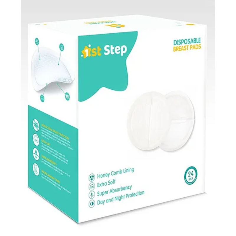 1st Step Honey Comb Lining Super Absorbant Disposable Breast Pads With Day And Night Protection- 24 Pads