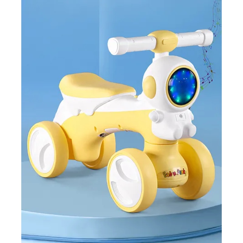 Baby Astronaut Rider Manual Push Ride on With Led Lights & Music | Foot to Floor Operation| Comfortable Seat – Yellow