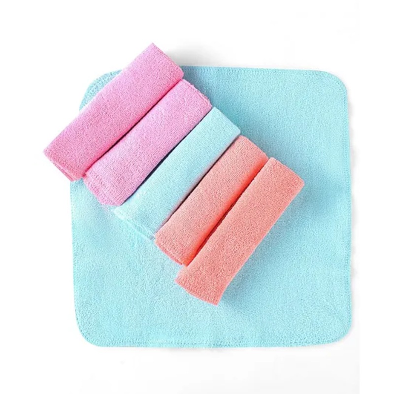 Babyhug Cotton Knit Solid Colour Wash Cloth Pack of 6 L 25.4 x B 25.4 cm Pack of 6 – Multicolour