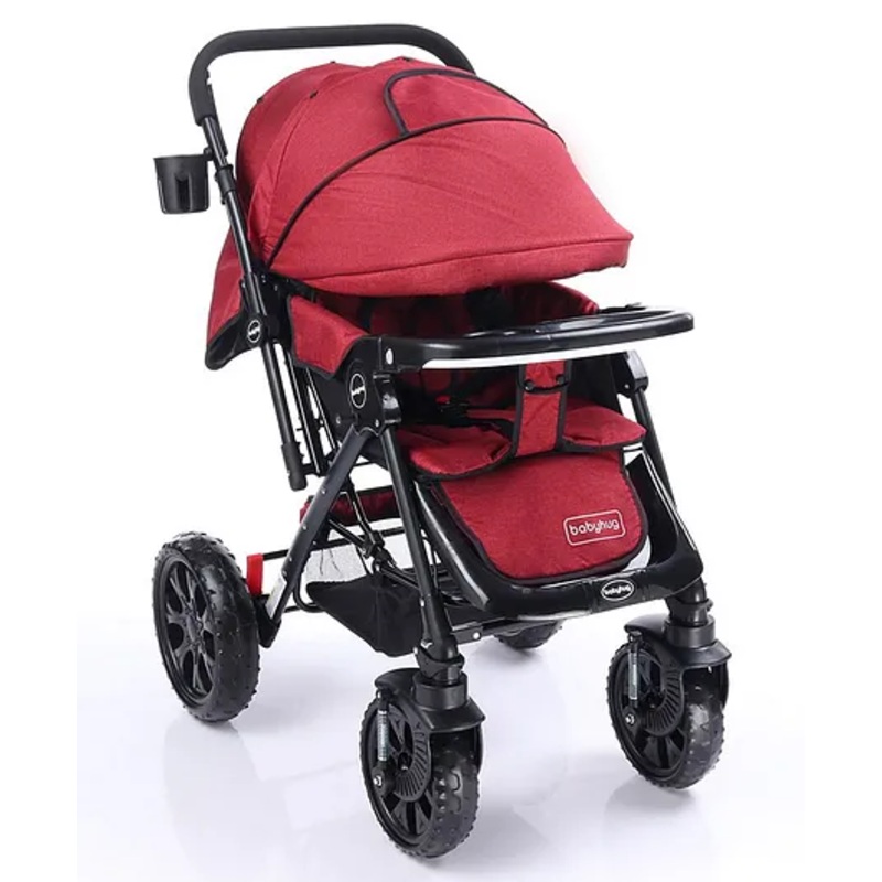 Babyhug Melody Stroller With Reversible Handle & Canopy – Maroon