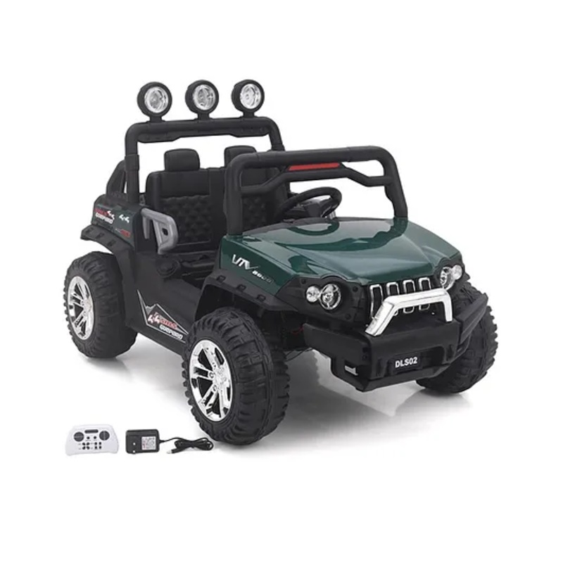 Battery Operated Ride On Two Seater Jumbo Jeep With Music Lights and Remote Control – Green