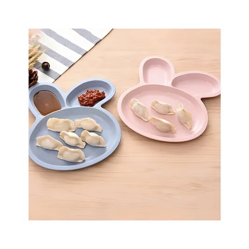 COZY VIBES Lovely cartoon dinner plates cute rabbit shape baby dinner plate  snack lunch plate – PACK OF 1 – COLOR MAY VARY