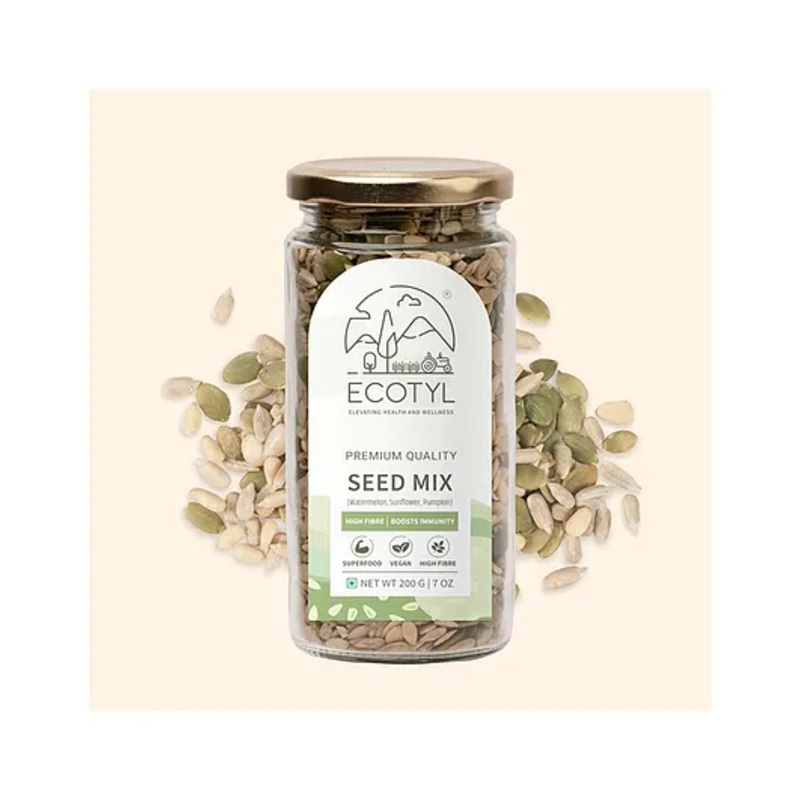 Ecotyl Seed Mix | Sunflower, Pumpkin, and Watermelon Seeds | Unroasted | 200g
