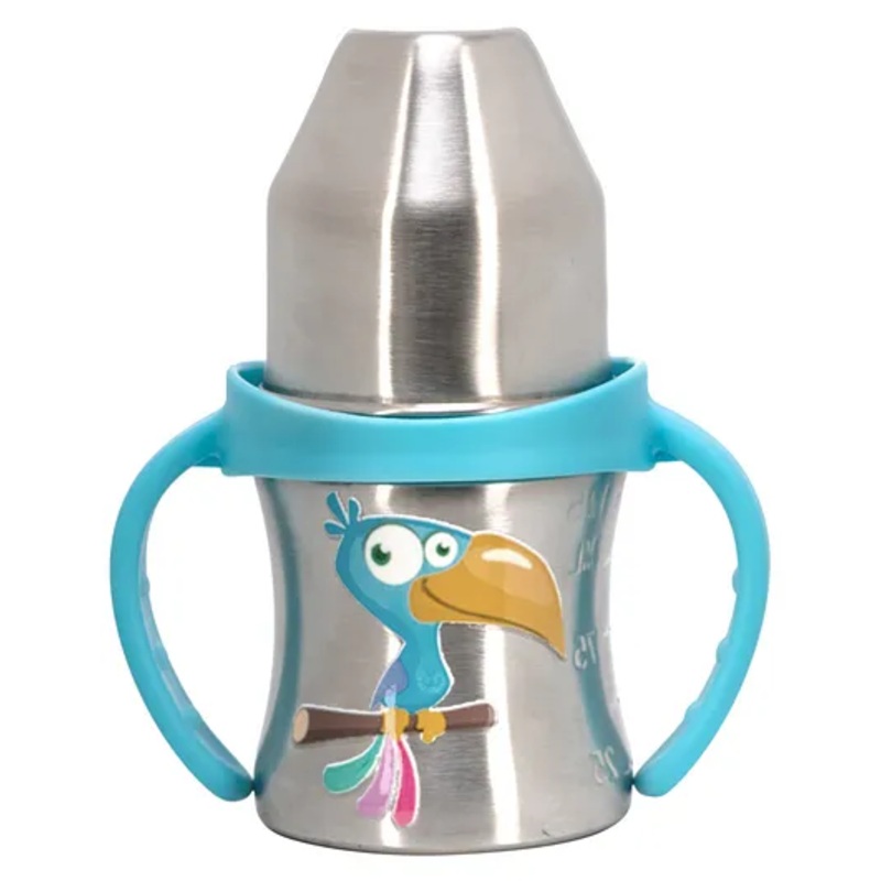 Adore Twilight Jr. 2 Stage Stainless Steel Straw Sipper with Twin Handle 150ml – Blue