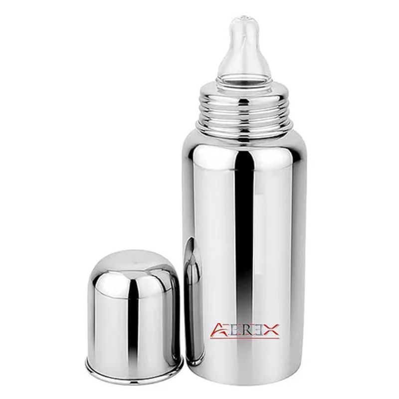 AEREX Stainless Steel Baby Feeding Bottle for Milk | Baby Feeding Milk Bottle 304 Grade | Feeding Bottle for Babies, Infants & Toddlers | Milk Bottle for Baby | Ideal for Newborns (240 Ml)