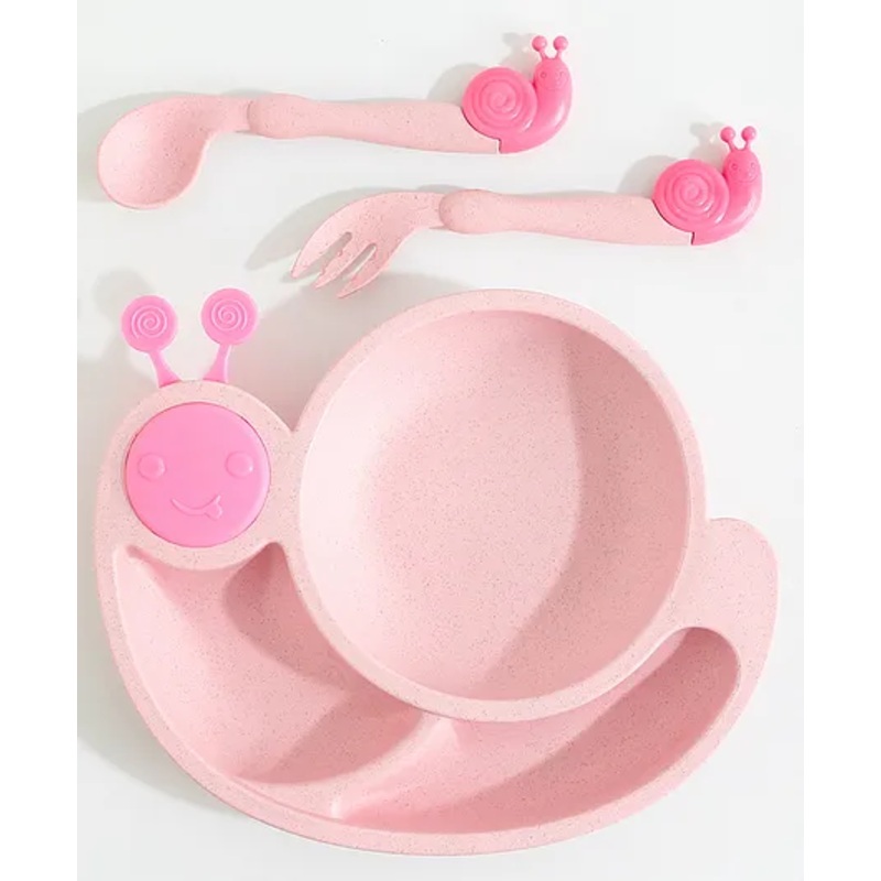 Animal Shaped Sectioned Feeding Set – Pink