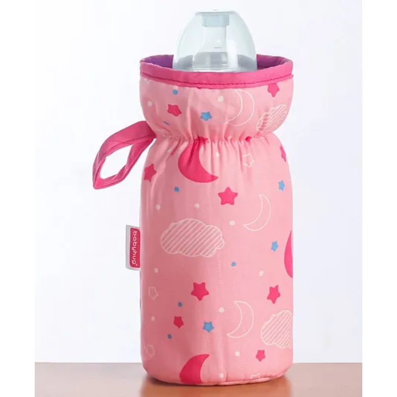 Babyhug Bottle Cover with Moon Print Medium Pink – Fits Upto 120 ml to 260 ml Bottle