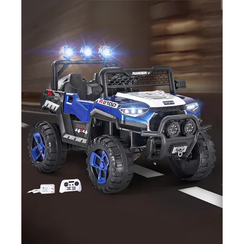 Babyhug RANGER 4X4 Battery Operated Ride On Jeep with Music & LED Lights – Blue