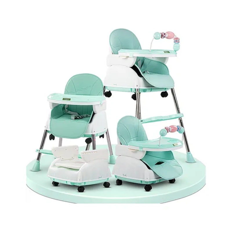 Baybee 4 in 1 Nora Baby High Chair for Kids with Height Adjustable Baby Toddler Feeding Booster Seat with Tray & 5 Point Safety Belt Kids High Chair for Baby – Green