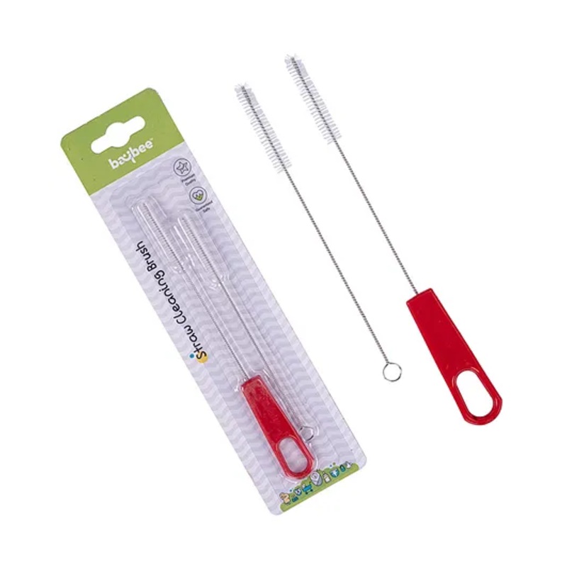 Baybee Baby Straw Cleaning Brush with 360 Degrees Rotation Pack of 2 – Red