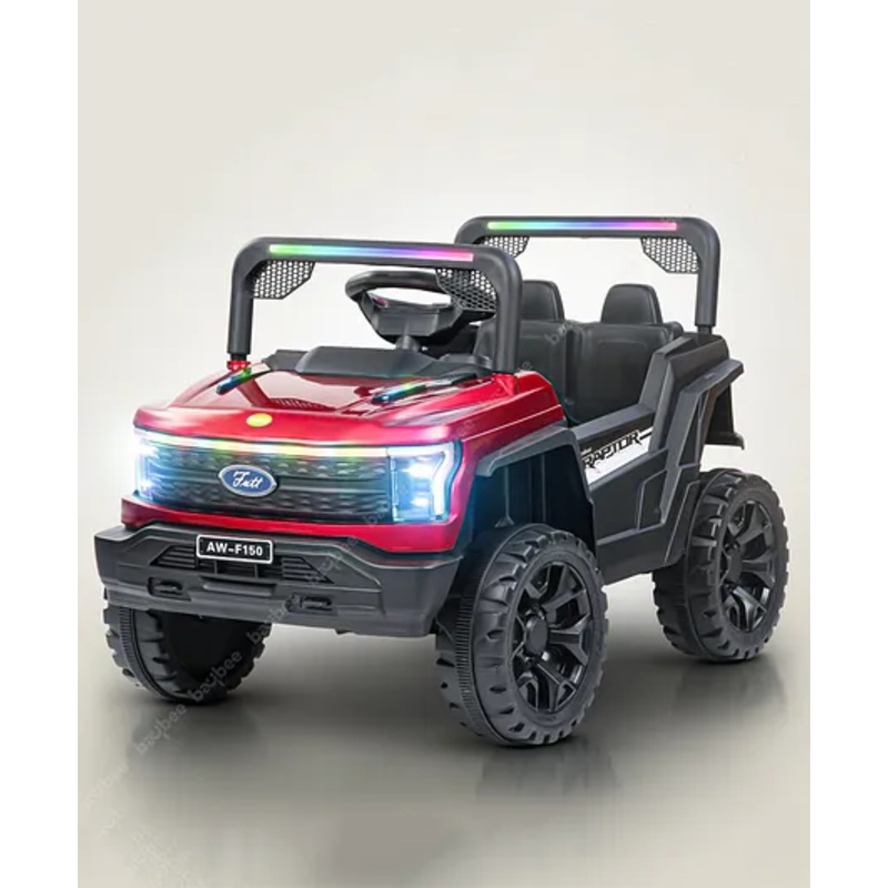 Baybee Raptor Kids Rechargeable Battery Operated Jeep for Kids, Ride on Toy Kids Car with Light & Music | Baby Big Electric Car Jeep | Battery Car for Kids (Red)