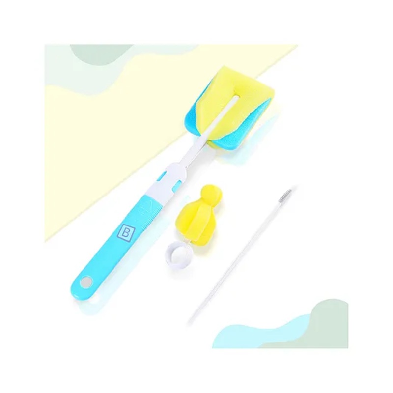 Bembika Baby Bottle Brush Baby Feeding Bottle Cleaner Brush 3 Piece – Blue