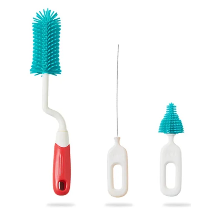 Bembika Baby Bottle Brushes: The Ultimate Bottle Brush Set For Your Baby’S Feeding Bottle Brush And Nipple Cleaner Brush Needs Red -(Dinosaur Bottle Brush 3-Piece Set)