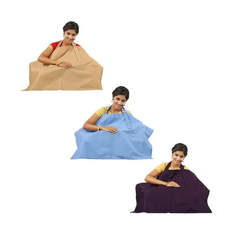 Lulamom Nursing Cover Pack of 3 – Aubergine Beige Blue