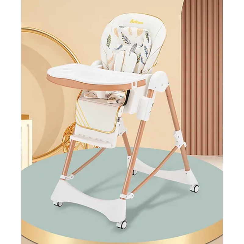 Multifunctional Baby High Chair with 7 level Height Adjustment and 3 level Recliner Seat with Removable Soft PU Cushion – White