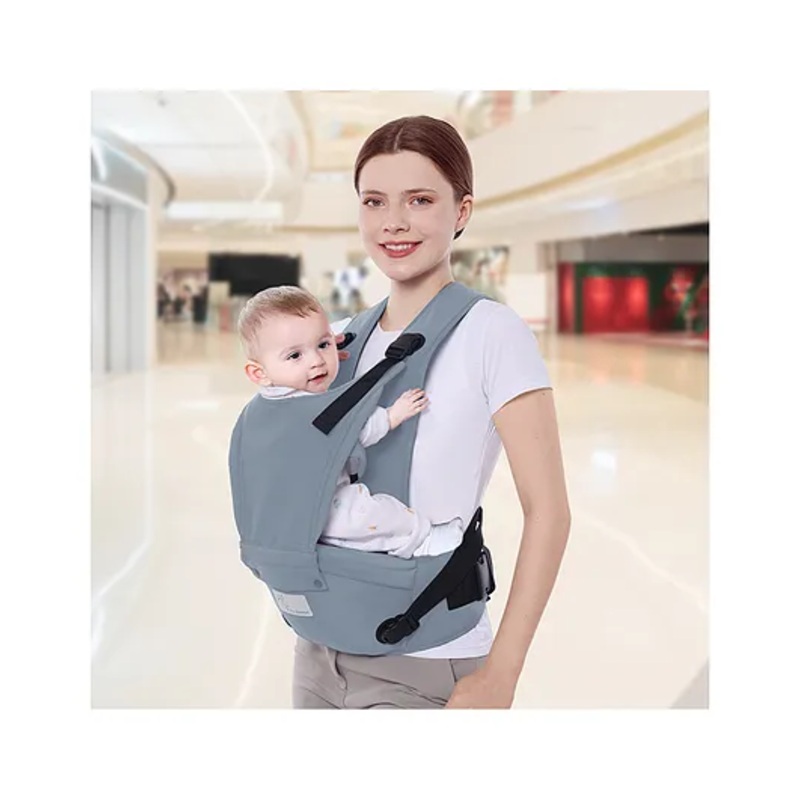 R for Rabbit Baby Carrier for New Born 5 in 1 Hip Seat Front Carry Position Upsy Daisy Cozy Carrier Adjustable Straps – Grey