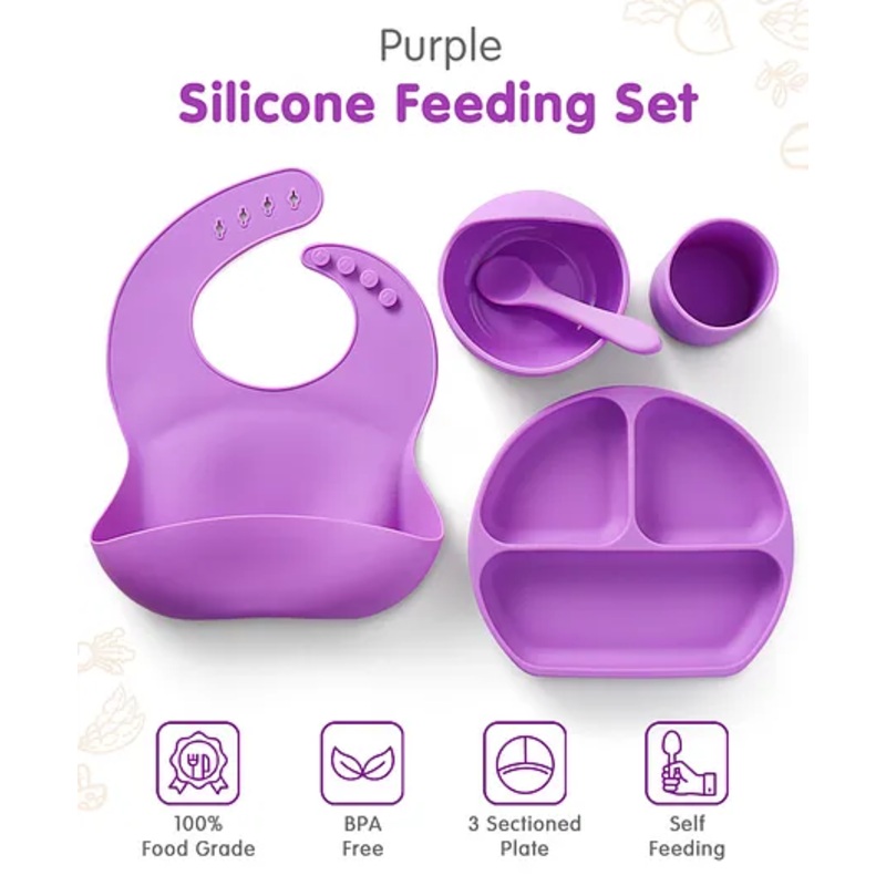 Silicone Feeding Set – Purple