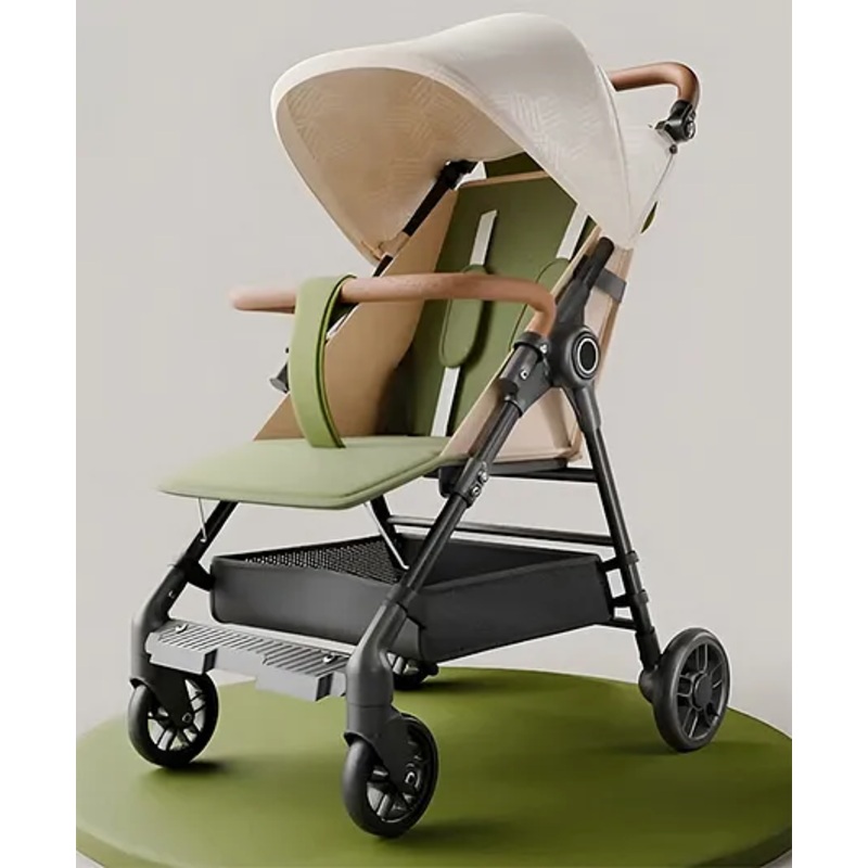 StarAndDaisy Baby Stroller for 0-3 years Newborn & Toddler Travel Pram for Baby with foldable 360 Swivel Lockable Front Wheels, Light Green