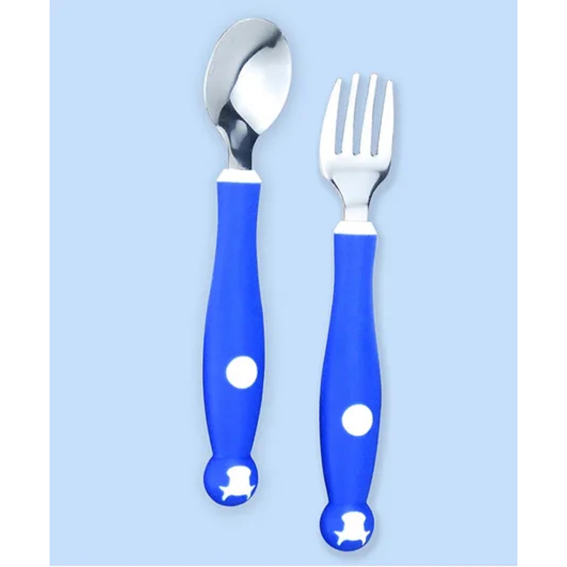 StarAndDaisy Premium Childware Toddler Spoon and Fork Set – Blue